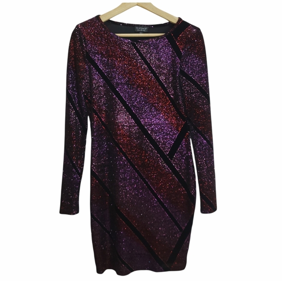 NWOT Topshop Sparkly Velour Dress - Picture 1 of 10